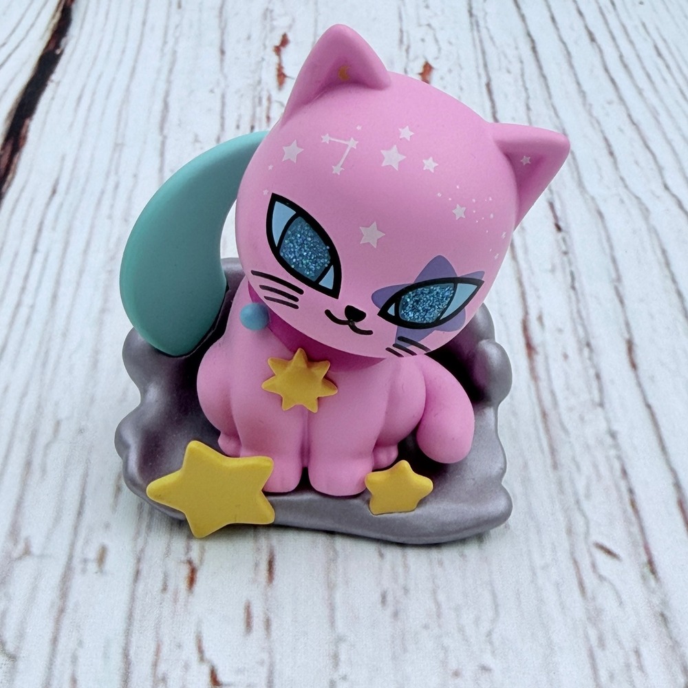 Tokidoki Pink Celestial Cat on Cloud Figurine DG2312 Glitter Eyes Moon Stars